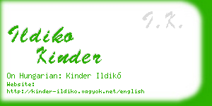 ildiko kinder business card