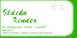 ildiko kinder business card